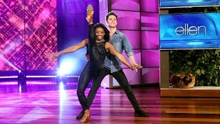 DWTS Duo Simone Biles and Sasha Farber Perform [upl. by Aseret768]