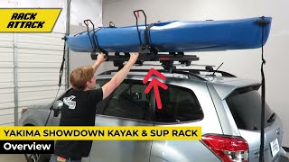 Yakima ShowDown Kayak and SUP Lift Assist Roof Rack Carrier Overview [upl. by Naasar260]