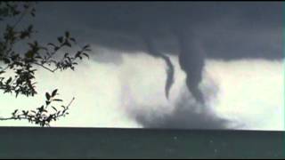 Raw Waterspout Over Lake Michigan Near Wis [upl. by Aryn]