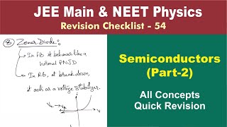 Semiconductors Part 2  Revision Checklist 54 for JEE amp NEET Physics [upl. by Bradlee]