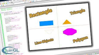 Draw Shapes in OpenGL LineRectangleTrianglePolygonPoint  Computer Graphics  OpenGL [upl. by Battista]