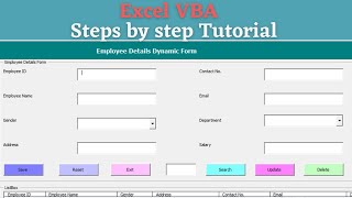 Excel VBA UserForm  Add Data  Reset  Exit  Search  Update  Delete [upl. by Alek864]