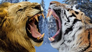 AFRICAN LION VS SIBERIAN TIGER  Which is Stronger [upl. by Orella]