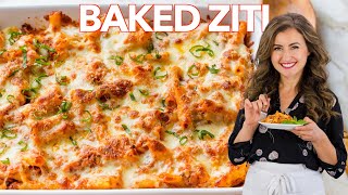 Baked ZITI Recipe  Easy PASTA CASSEROLE [upl. by Ilyah519]