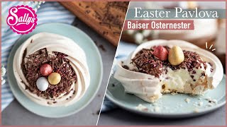 Baiser Osternester  Last Minute Dessert  Mini Easter Pavlova  Sallys Welt [upl. by Karalynn]