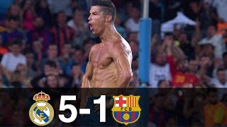 Real Madrid vs Barcelona 51 Goals amp Highlights w English Commentary Spanish Supercup 2017 HD 1080p [upl. by Boland]