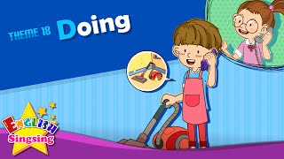 Theme 18 Doing  What are you doing  ESL Song amp Story  Learning English for Kids [upl. by Refynnej799]