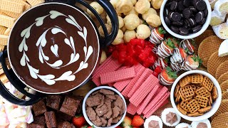 Easy Chocolate Fondue Recipe  Charcuterie Board [upl. by Lyrrad116]