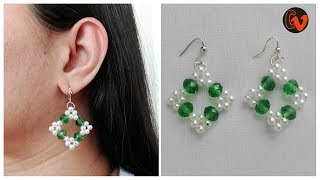 How to Make Beaded Earrings  DIY  Beginners [upl. by Llehcear334]