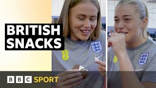 Englands Lionesses try obscure British snacks  BBC Sport [upl. by Dorene]