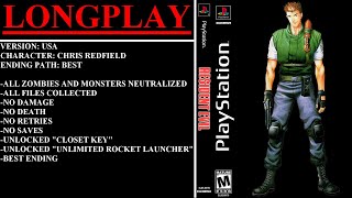 Resident Evil USA PlayStation  Longplay  Chris Redfield  Best Ending Path [upl. by Samale]