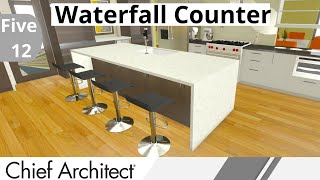 Five 12 Design Project  Kitchen Waterfall Island [upl. by Jaan]