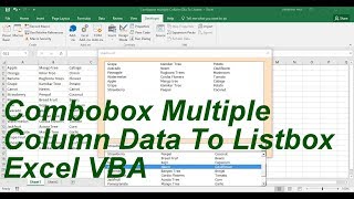 Combobox multiple Column data to Listbox Excel VBA [upl. by Inus]