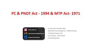 PCPNDT Act amp MTP Act by Dr Sai Prashanth [upl. by Aysab]