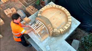 Building a Brick wood fired dome pizza oven [upl. by Endys485]