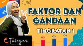 eTuisyen TINGKATAN 1 MATEMATIK  Bab 2  Faktor dan Gandaan [upl. by Leena619]