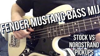 Nordstrand vs Stock Pickups in Fender Mustang Bass Reissue MIJ  Fingers Pick Slap DI amp Amp [upl. by Asiluj]