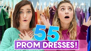 We Tried On 55 PROM DRESSES [upl. by Borden]