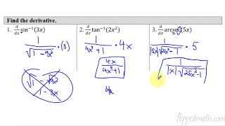 Calculus ABBC – 34 Differentiating Inverse Trigonometric Functions [upl. by Einnig]