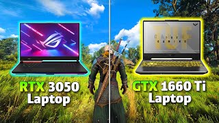 RTX 3050 Laptop 95W vs GTX 1660 Ti Laptop Gaming Benchmark  Test in 8 Games [upl. by Ise469]