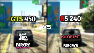 GTS 450 vs R5 240  Low End GPUs War [upl. by Hsital593]