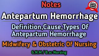 Antepartum Hemorrhage In Hindi  APH  APH Lecture In Hindi [upl. by Auohc674]