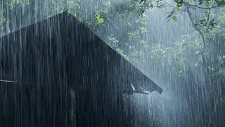 Sleep Instantly Within 3 Minutes with Heavy Rain amp Thunder on Ancient House in Foggy Forest at Night [upl. by Uyerta]