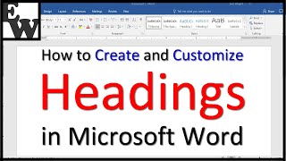 How to Create and Customize Headings in Microsoft Word [upl. by Alejandro]