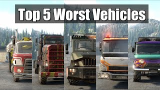 Snowrunner Top 5 worst vehicles and why [upl. by Arondell]