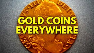 Metal Detecting Finds Gold Coins  Incredible Luck [upl. by Seuqcaj]