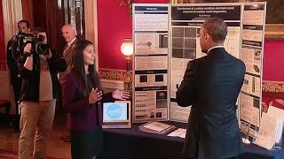 President Obama Tours the 2015 White House Science Fair Exhibits [upl. by Southworth]