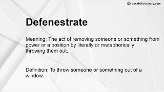 Defenestrate Meaning [upl. by Corry238]