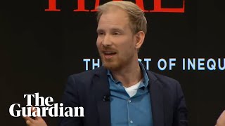 Rutger Bregman tells Davos to talk about tax This is not rocket science [upl. by Aneehsak]