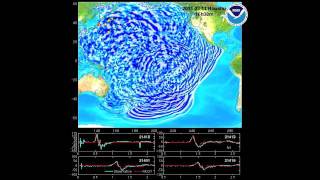 March 11 2011 Honshu Japan tsunami propagation [upl. by Nyasuh]