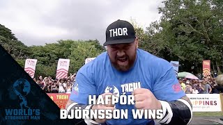 2018 Worlds Strongest Man  HAFTHOR WINS THE TITLE [upl. by Ecnaralc]