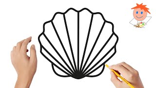 How to draw a shell  Easy drawings [upl. by Cardew440]