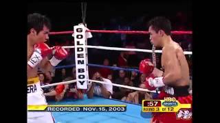 Manny pacquiao vs Marco Antonio Barrera round 3 [upl. by Ahsito709]