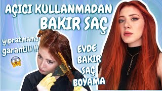 SAÇLARIMI AÇICISIZ BAKIRA NASIL BOYUYORUM  Yıpratmadan Saç Boyama İpuçları  Bakır Saç Boyama [upl. by Clim776]