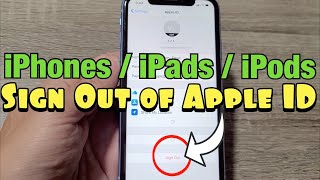 How to Sign Out Log Off of Apple ID on iPhones iPads iPods [upl. by Chaunce]