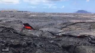 Classic pahoehoe lava behavior [upl. by Hoag]