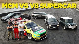 Racing a V8 Supercar In Our Street Cars [upl. by Eirbua]