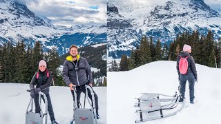 Grindelwald Sledding Run  Alpine Swiss mountain sled experience [upl. by Rosmunda]