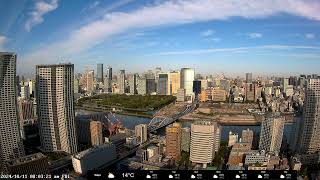 4K 東京 ライブカメラ Kachidoki sunset view Tokyo Live camera  Daytime [upl. by Atsirk]