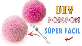 COMO HACER UN POMPON DE LANA CON UN TENEDOR [upl. by Eglantine]