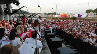 Fêtes de Bayonne 2019  quotla Peña Baionaquot par lHarmonie bayonnaise à louverture [upl. by Aoket]