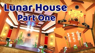 LUNAR HOUSE  Adopt Me Speed Build  Pink Blue Plays  Roblox [upl. by Annayr830]