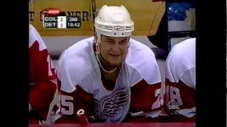 Darren McCarty Hat Trick Game 1 2002 vs Colorado [upl. by Eilitan]