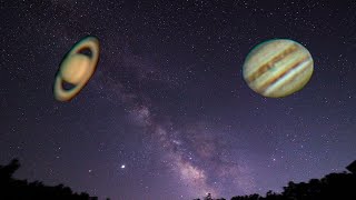 Jupiter and Saturn Through 8quot SkyWatcher Dobsonian Telescope [upl. by Ecidnacal]