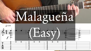 MALAGUENA  Easy Arrangement  Full Tutorial with TAB  Fingerstyle Guitar [upl. by Banyaz]