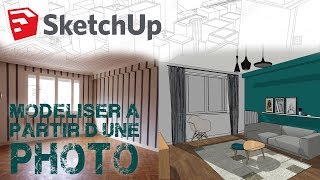 SketchUp Débutant  Modéliser en 3D à partir dune photo [upl. by Ultan]